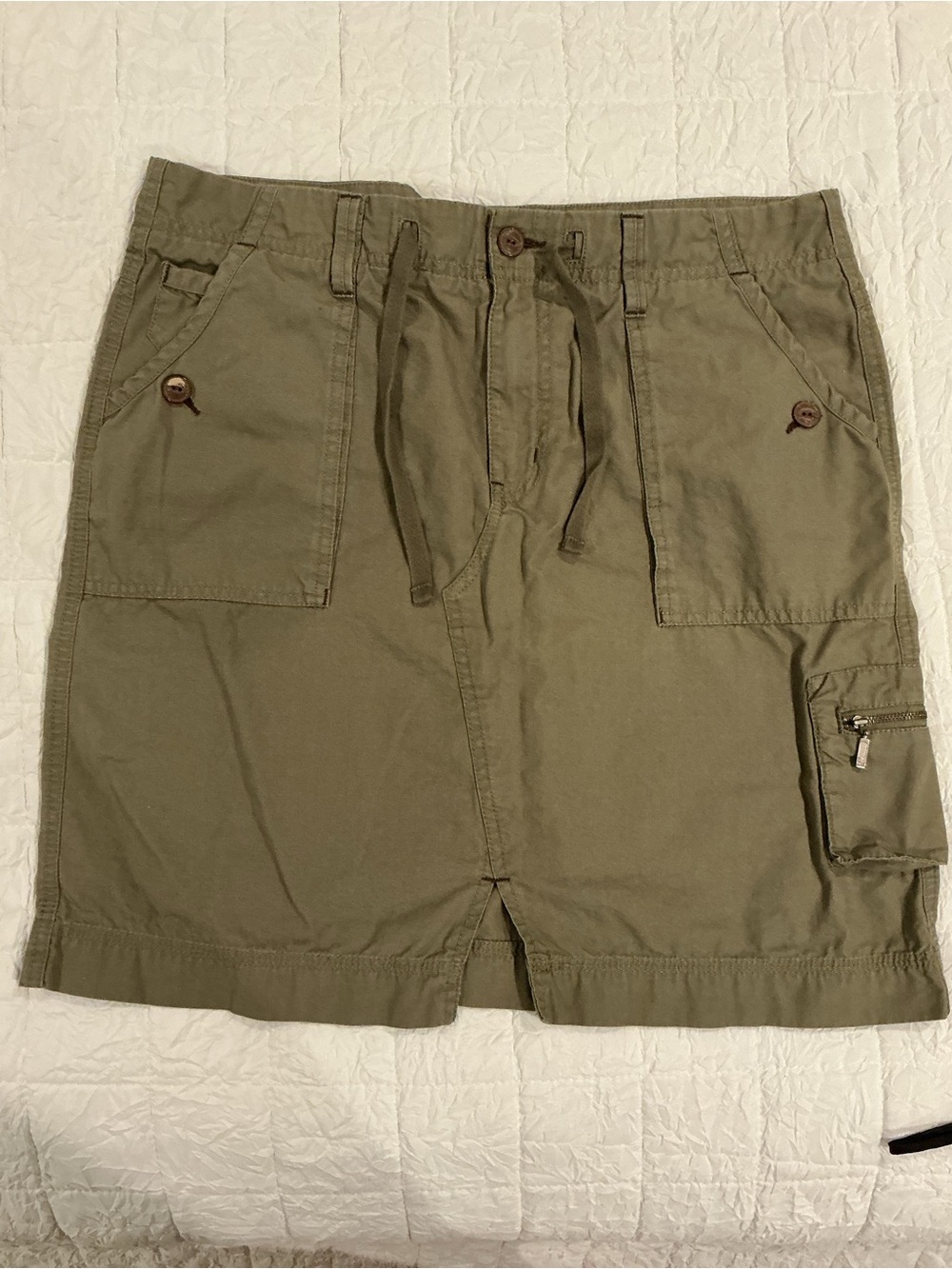 Eddie Bauer Olive Green Utility Mini Skirt